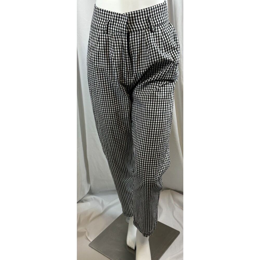 FB Sister Gingham Ankle Pants, Black & White, Sz: XL